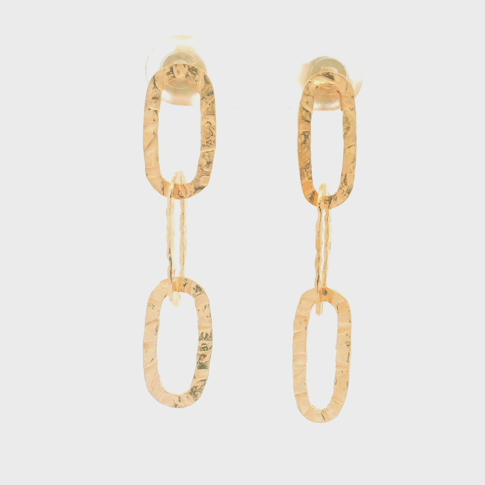 Interlink Rose Pink Sterling Silver Earrings